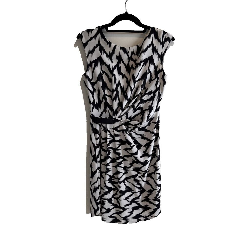 Armani, Woman Size OP, Black & White zebra Print Dress, Sleeveless zebra print